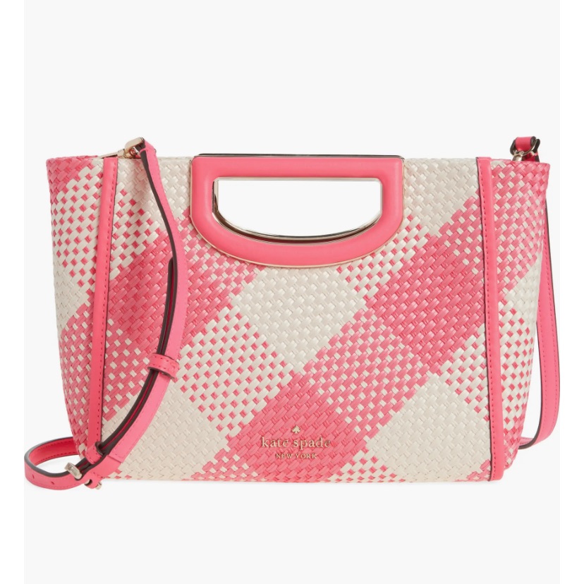 Kate Spade New York Woven Convertible Clutch Bag Wild Rose